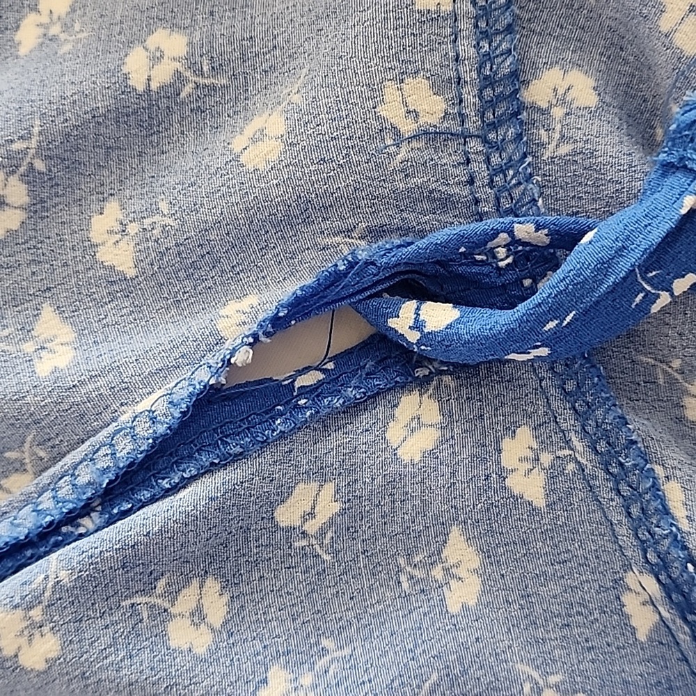 Lulus Maretta Blue and White Floral Print Wrap Midi Dress - Picture 7 of 7